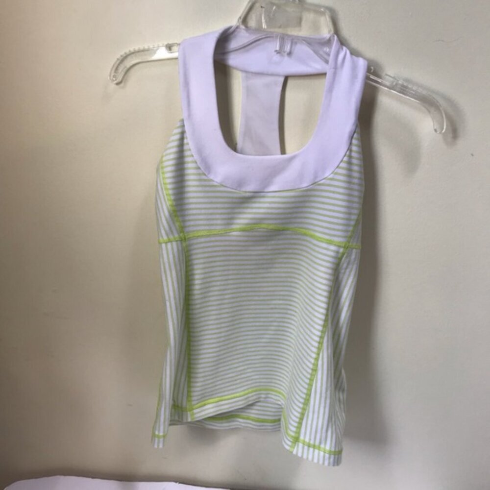 Lululemon Scoop Neck Tank Striped Racerback Luon Top Crew Neck T Strap Stretch